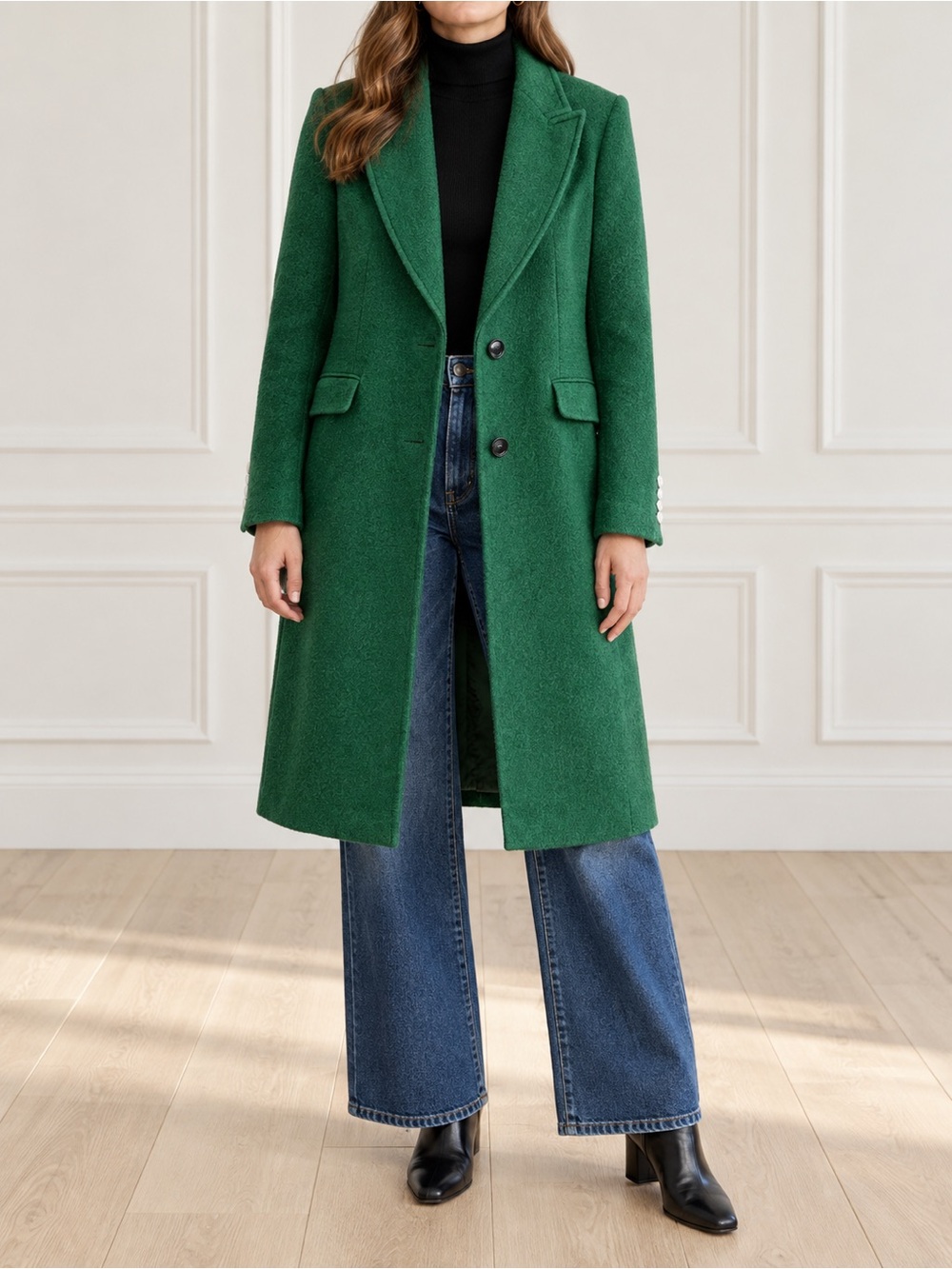 NWT Boden Edinburgh Wool Coat US 20-22R Emerald Green Long Overcoat